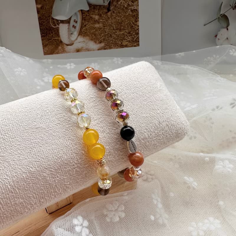 蜂蜜泡泡 / 瑪瑙手鍊 茶晶 黃瑪瑙 黃阿賽 水晶手鍊