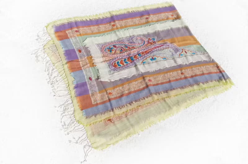 手織圍巾 刺繡羊毛披肩/針織圍巾/刺繡圍巾/羊絨披巾/喀什米爾Cashmere 聖誕節禮物 交換禮物 母親節 父親節-花