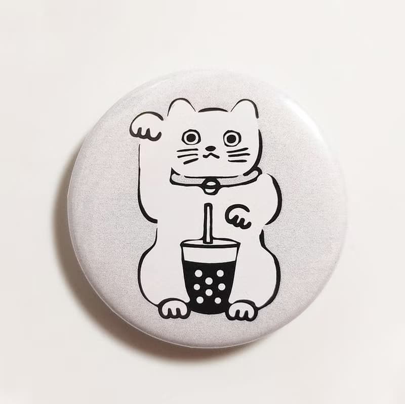 招財貓 貓 胸章 胸針  防水 別針 胸針 胸章 布章 扁別針 胸章