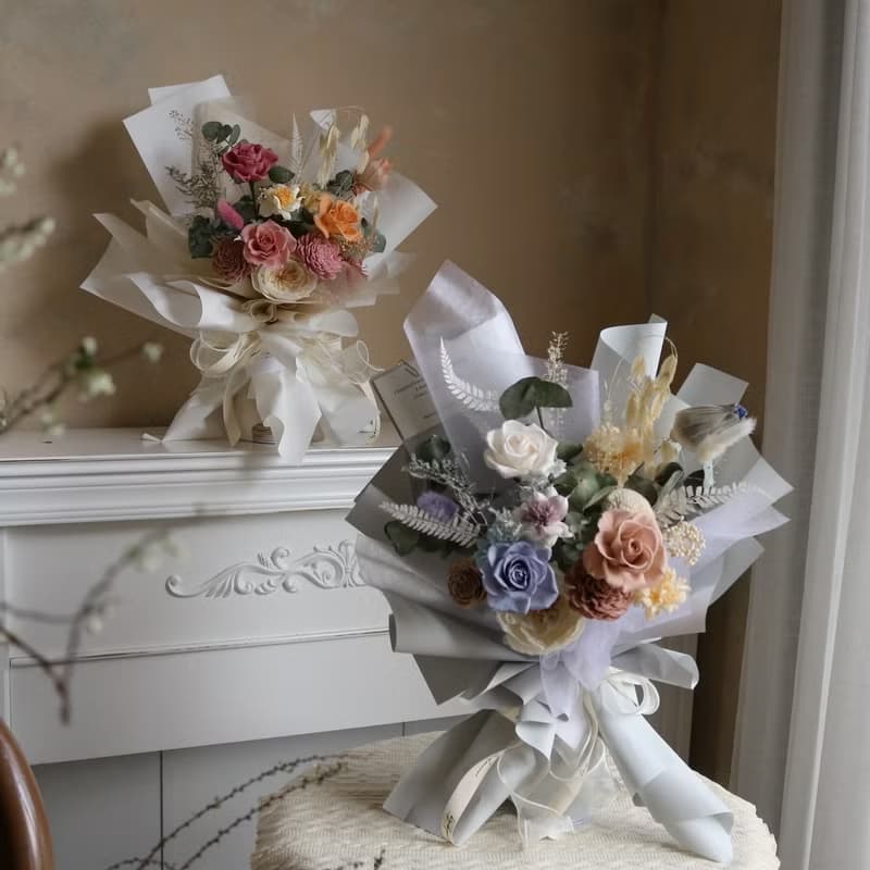 【遇見恆久】甜糖謎語永生玫瑰情人節花束 共4款 含盒