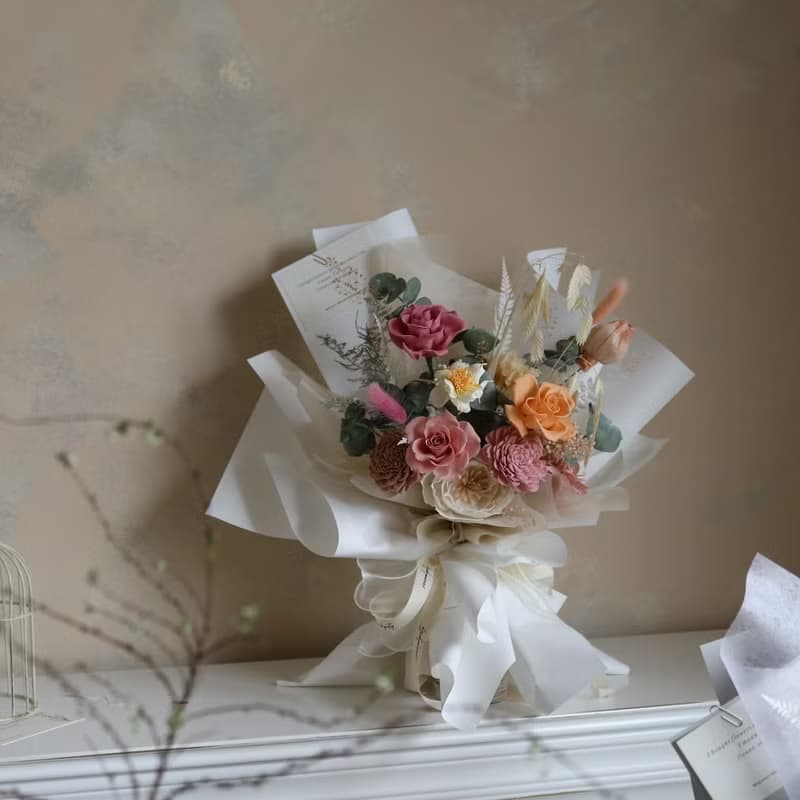 【遇見恆久】甜糖謎語永生玫瑰情人節花束 共4款 含盒