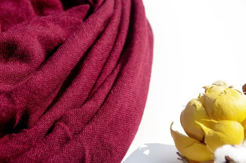 喀什米爾Cashmere/羊絨圍巾/純羊毛圍巾披巾/戒指絨披肩-深紅藏紅