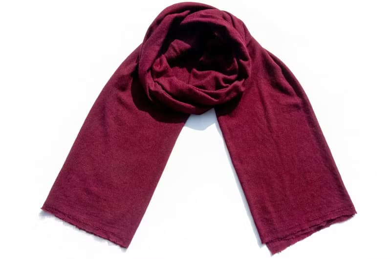 喀什米爾Cashmere/羊絨圍巾/純羊毛圍巾披巾/戒指絨披肩-深紅藏紅