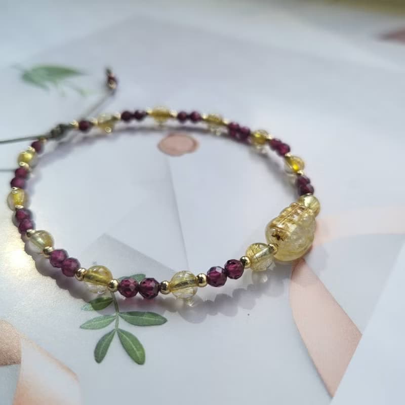 招財小神獸/鈦晶貔貅~順髮鈦晶紫牙烏手鍊