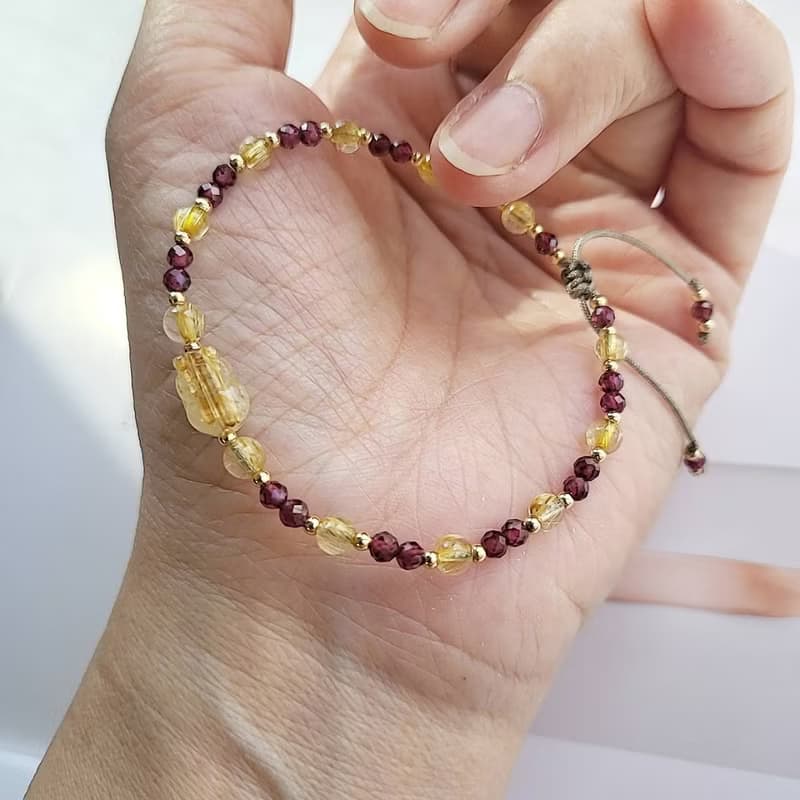 招財小神獸/鈦晶貔貅~順髮鈦晶紫牙烏手鍊