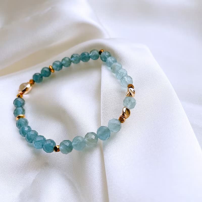 琉璃海浪│海藍寶石 螢石 三月誕生 銅 手鍊【守護轉運】