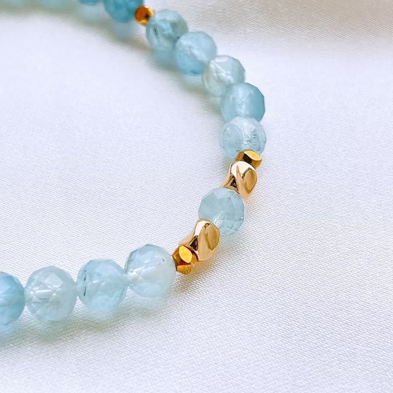 琉璃海浪│海藍寶石 螢石 三月誕生 銅 手鍊【守護轉運】