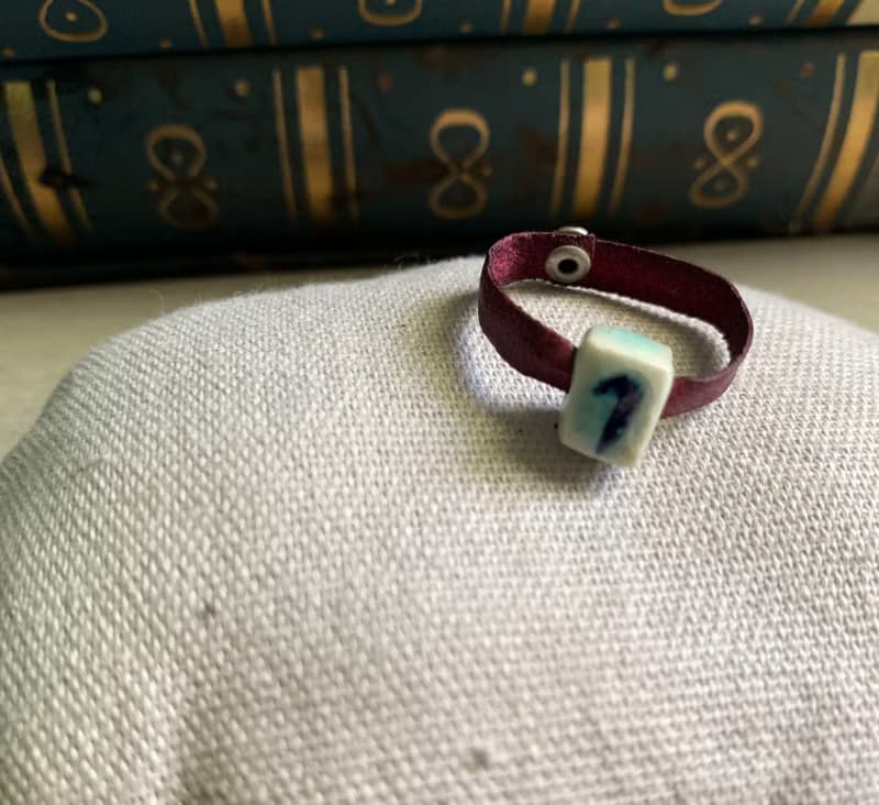 戒指 日本白瓷 自然釉色 無限看不膩色調 真皮革 數字系列