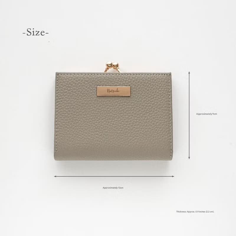 二つ折り ウォレット 【 本革 Nuance ネームプレート 名入れ 】 財布 コインケース カードケース がま口 刻印 HR31U