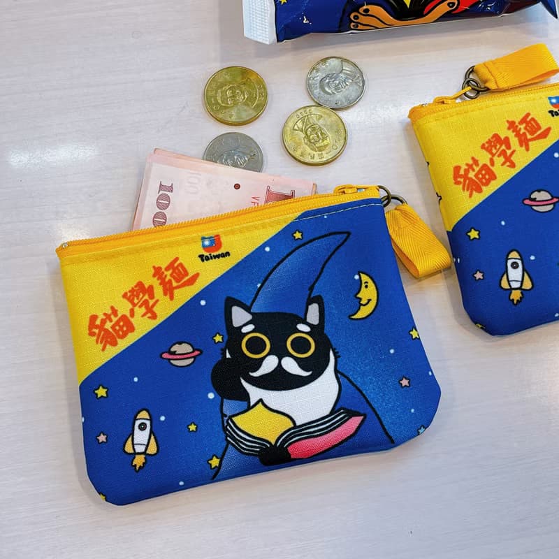 貓學麵扁形零錢包 小物收納包 防潑水零錢包