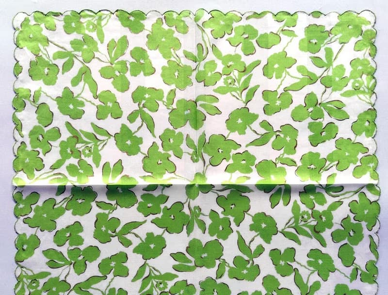 Givenchy Vintage Handkerchief Green Floral Gift for Girl 18.5 x 18.5 inches