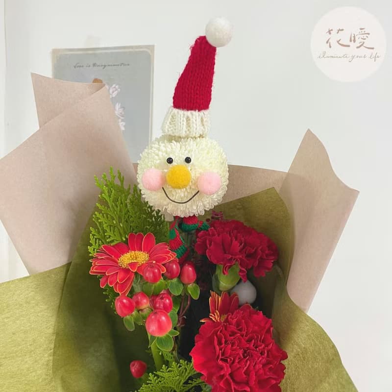 【花曖】雪人聖誕節鮮花花束