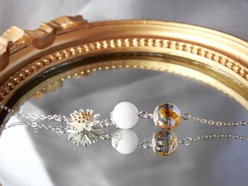 雛菊母乳胎毛手鍊-925純銀