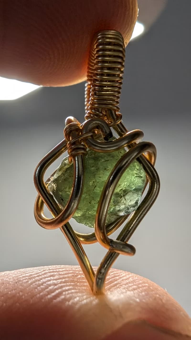 【水晶系列】綠透輝石 箭頭形 銅纏繞墜飾 送禮 交換禮物 _ 2