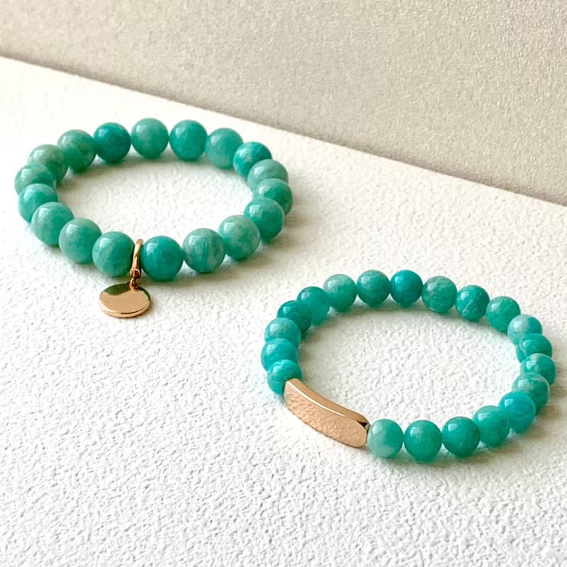 碧海 天然石手鍊 (天河石約 7mm, 9mm) 彈性手圍