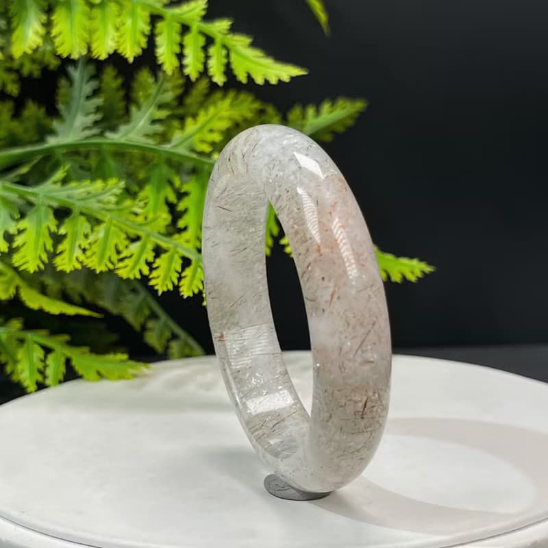 精美 黑金超七水晶手鐲 51MM 冰潤星光閃片石英手環 招財積極活力