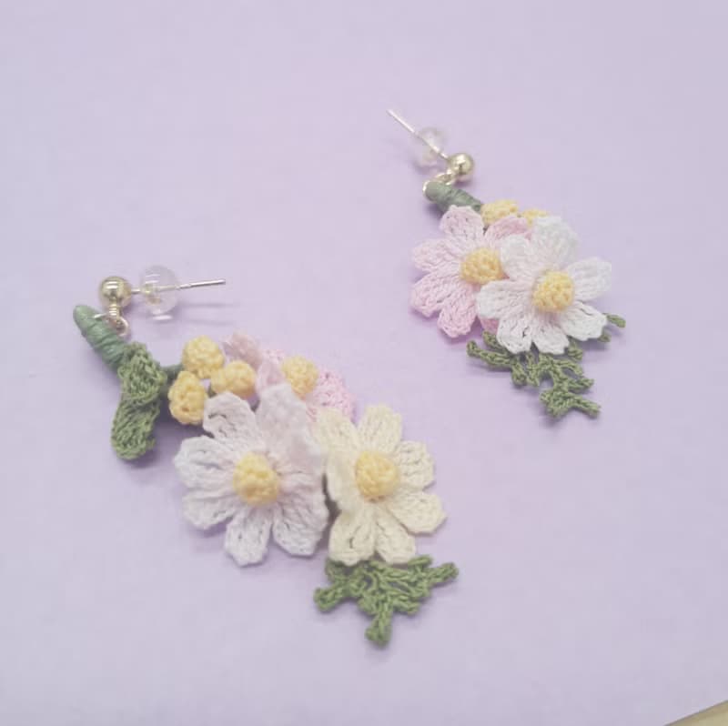 My Fancy Handmade鈎花大波斯菊耳環