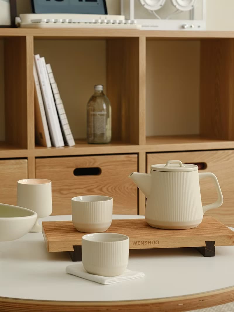 聞說|現代家用奶油色茶具套裝