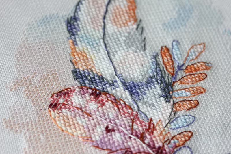 【數位】Watercolor Feather Bouquet PDF cross stitch pattern