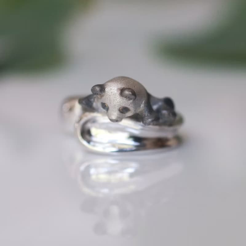 よじ登りパンダイヤーカフ 左耳用