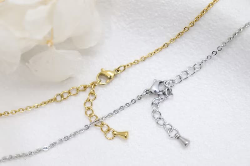 Surgical Steel) Vintage Style Oval Birthstone Necklace Petite Birthstone Pendant