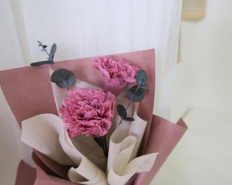 母親節花束ー經典永生康乃馨韓式花束 |永生花/乾燥花/母親節