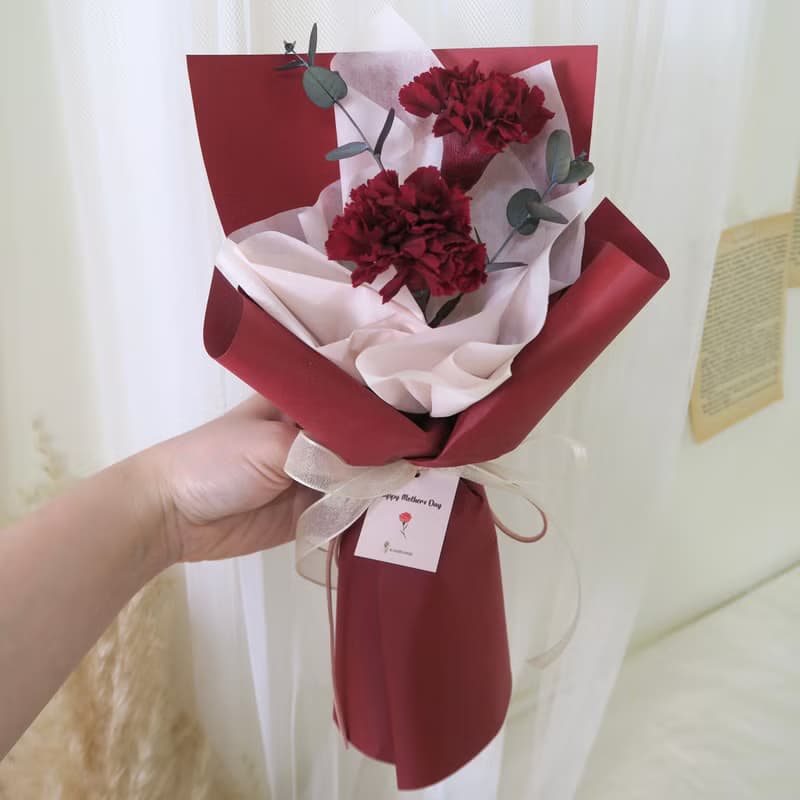 母親節花束ー經典永生康乃馨韓式花束 |永生花/乾燥花/母親節