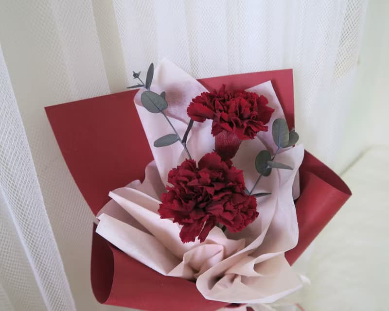 母親節花束ー經典永生康乃馨韓式花束 |永生花/乾燥花/母親節