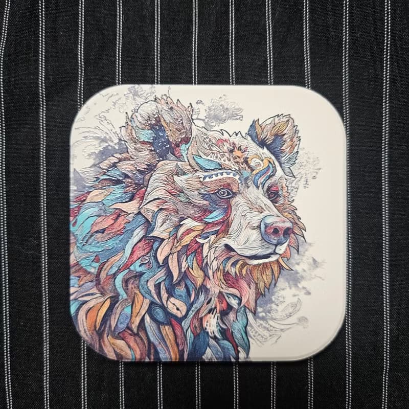加州共和國棕熊-晶雕陶瓷吸水杯墊