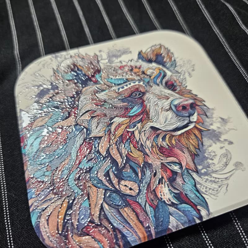 加州共和國棕熊-晶雕陶瓷吸水杯墊