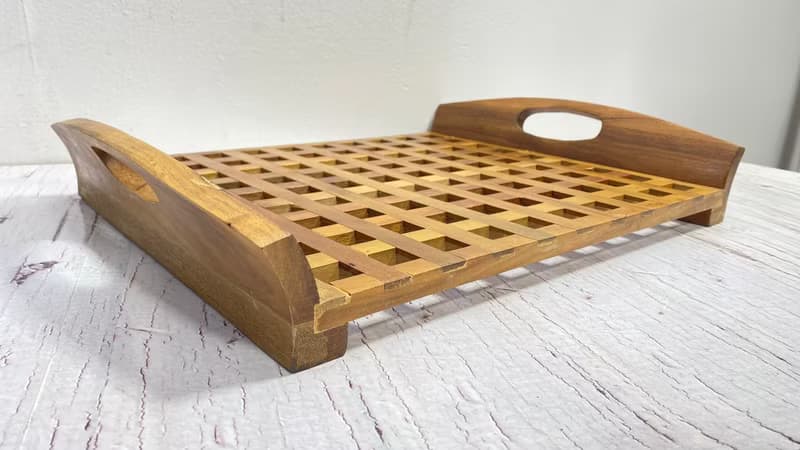 復古 Jens Quistgaard 用於 Dansk 柚木格子托盤 (ACACIA)
