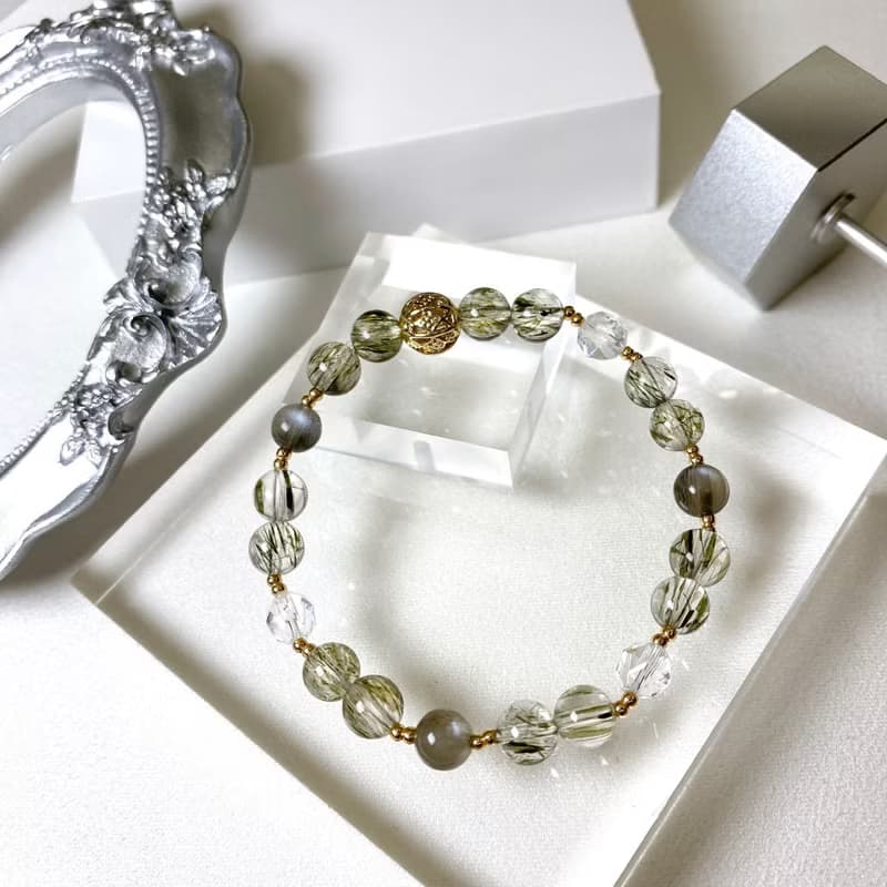 綠髮碧黑太陽白水晶手鏈 | 事業系列