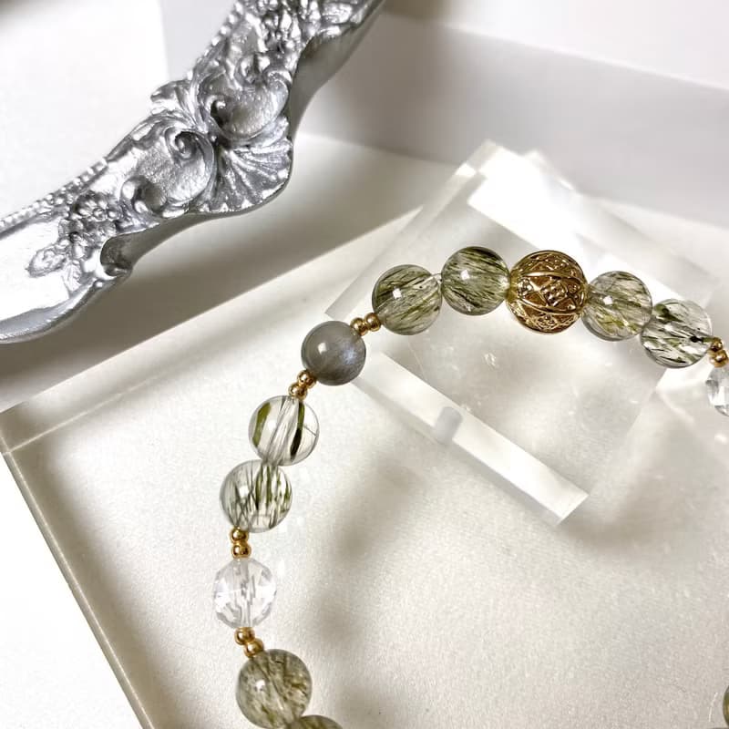 綠髮碧黑太陽白水晶手鏈 | 事業系列