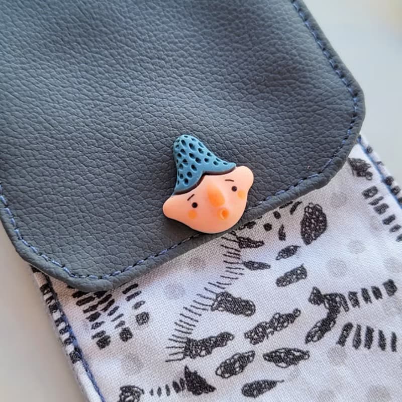 【可放22cm吸管】防水環保餐具袋 / 筆袋 親子餐具袋 尖帽男孩