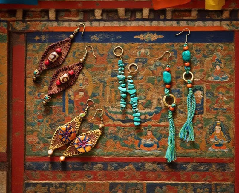 【古典松石天珠】新中式復古藏風 925純銀耳飾