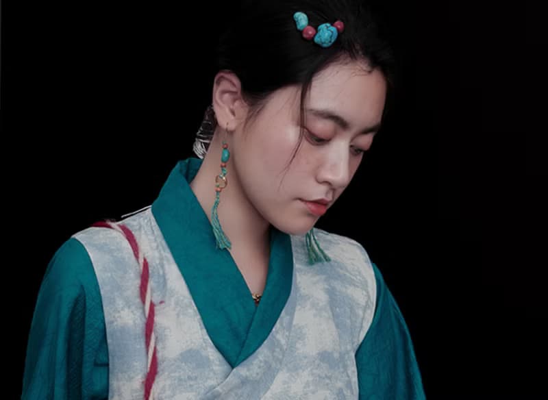 【古典松石天珠】新中式復古藏風 925純銀耳飾