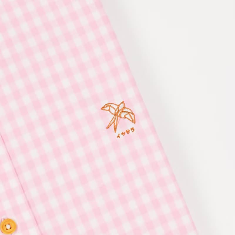(SIZE M) SWALLOW // pink white check // men straight fit