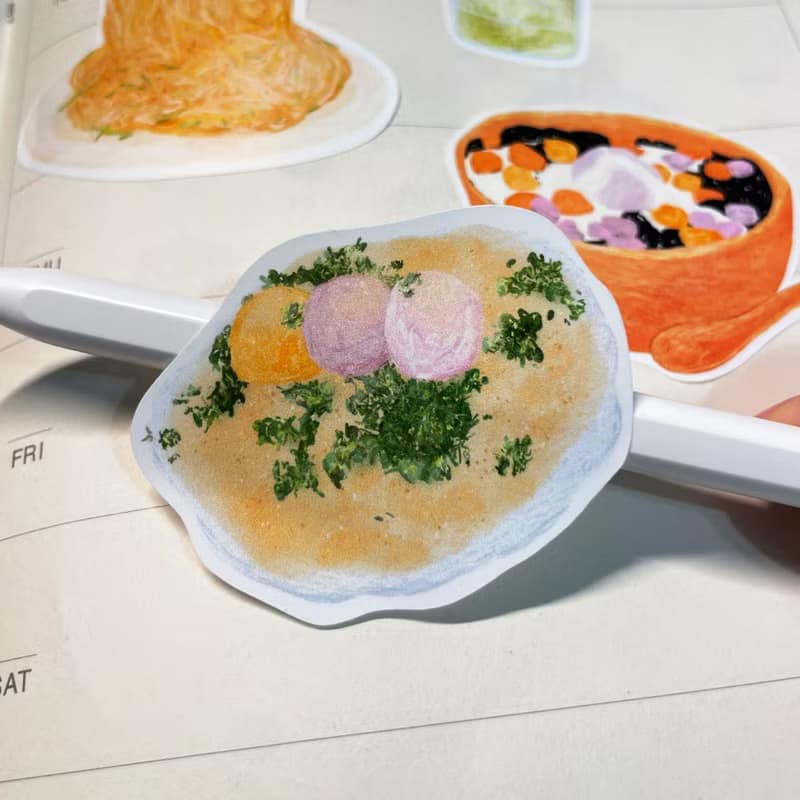 防水貼紙組 插畫-台灣小吃 珍奶 夏天 防水貼紙 行李箱 安全帽