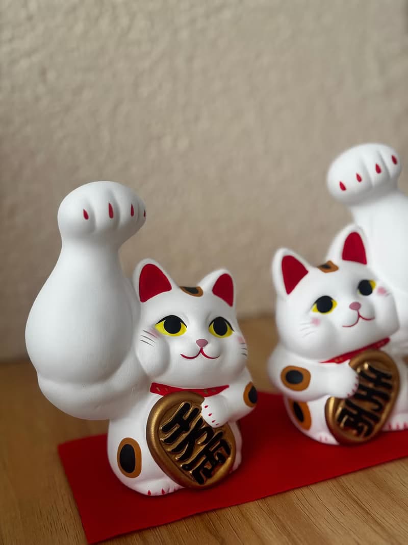 龍虎作 | 大隻小判招財貓 大 白色