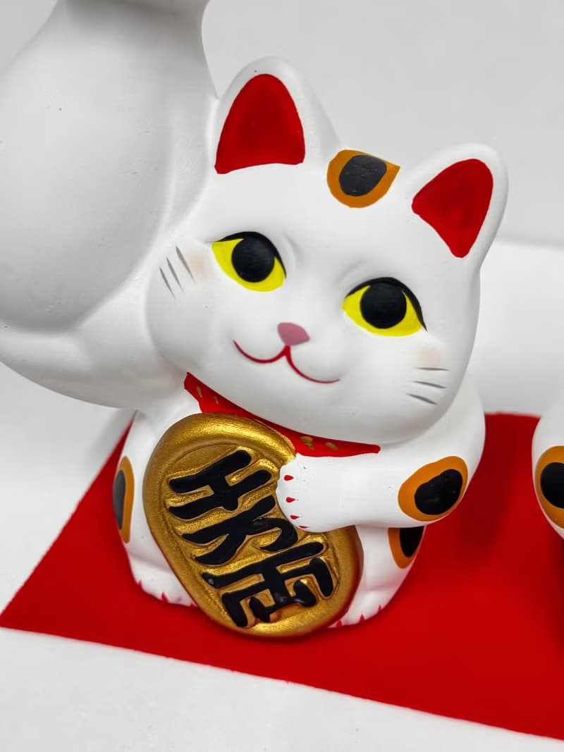 龍虎作 | 大隻小判招財貓 大 白色