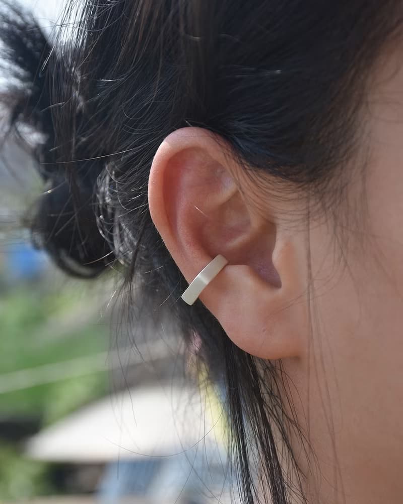 990銀實心幾何無耳洞耳夾耳掛純銀極簡耳骨夾