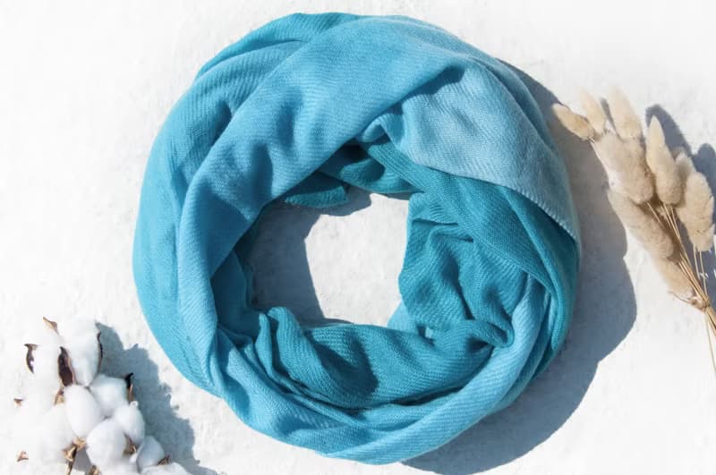微暇喀什米爾Cashmere/羊絨圍巾/純羊毛圍巾披巾/戒指絨披肩-漸層