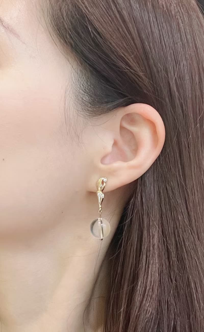 親親小手白水晶 耳飾