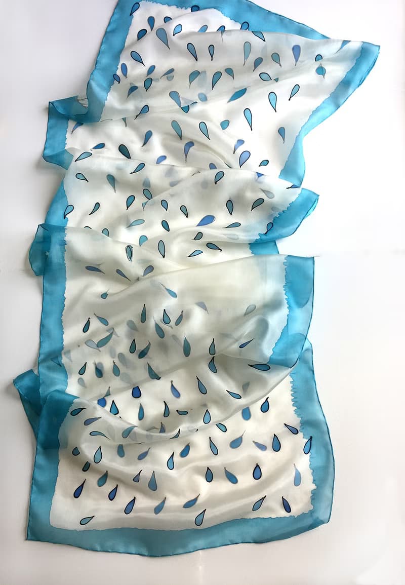 真絲圍巾-下雨天