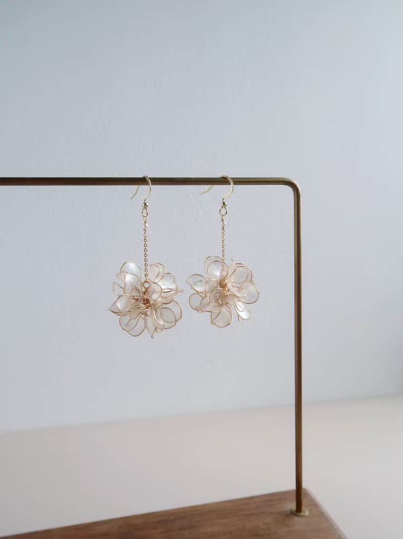 心花開 花球耳環-手作水晶花 樹脂飾品 禮物 閨蜜飾品