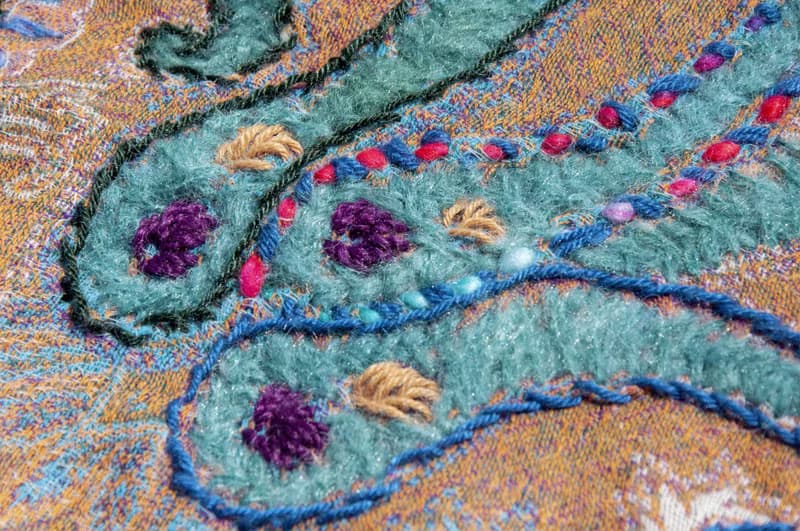 喀什米爾Cashmere/水煮羊毛披肩/針織圍巾/刺繡圍巾/羊絨披巾-花