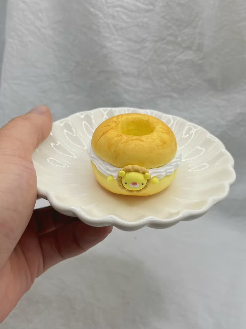 【玫泥手作】小獅夾心貝果牙刷座/牙籤座/乾燥花/擺飾