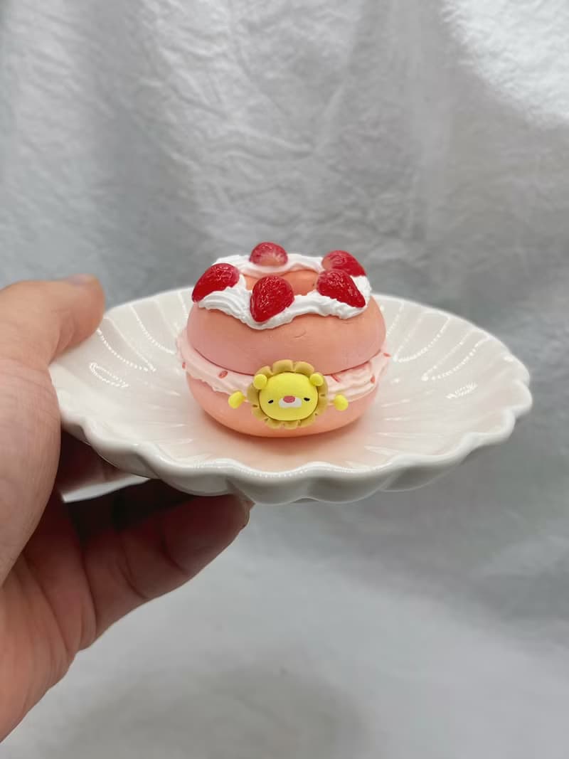 【玫泥手作】小獅夾心貝果牙刷座/牙籤座/乾燥花/擺飾
