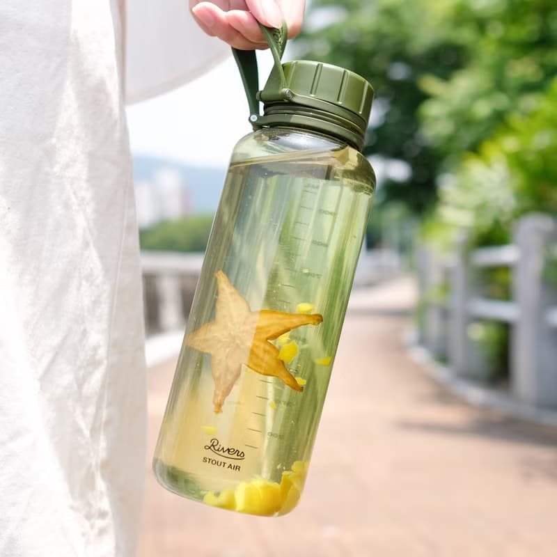 【輕盈補水組】日本Rivers隨行瓶1000ml+果乾水5盒(贈濾茶器)