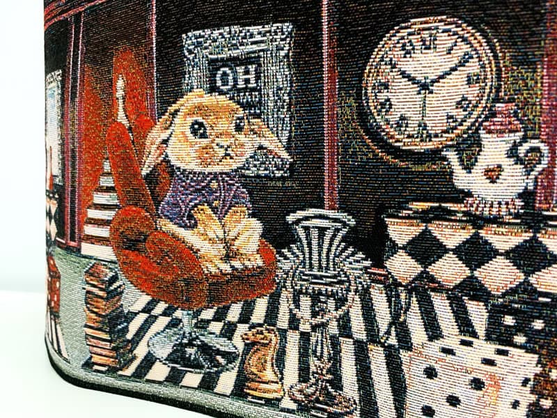 貝殼兩用包  真皮 / 布防潑水 平織緹花 愛麗絲兔 阿曼達